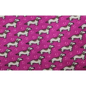 CREMIEUX Men's Silk Hot Purple Pink Dachshound Dog Print Bow Tie Bowtie
